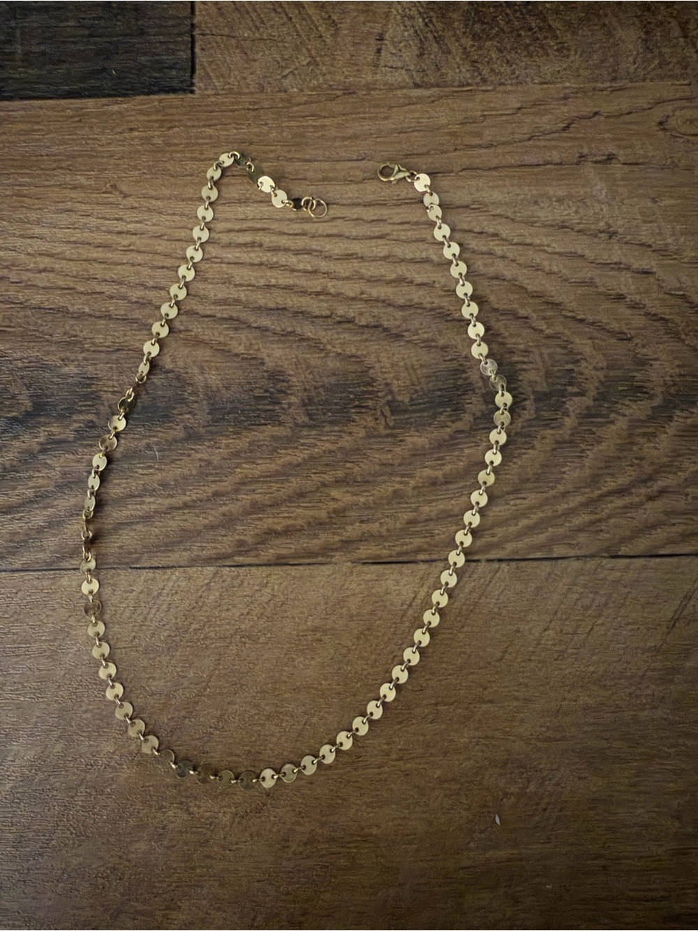 Sequin chain necklace, 14K Gold-Filled 16” length